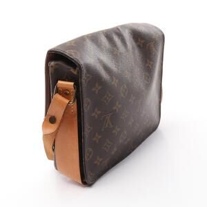 Louis Vuitton Brown leather Monogram shoulder Cartesiere bag canvas